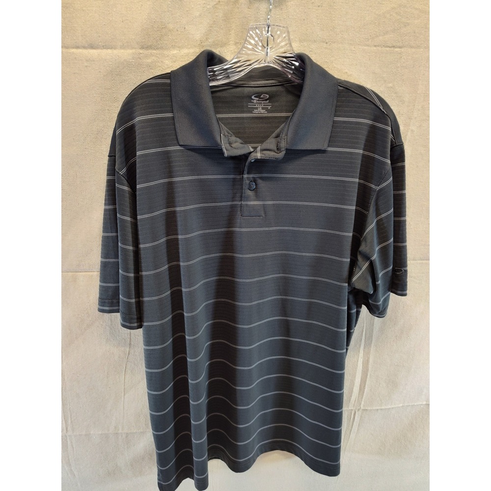 C9 by Champion Golf Mens Polo Shirt Gray‎ Striped Short Sleeve Size Large